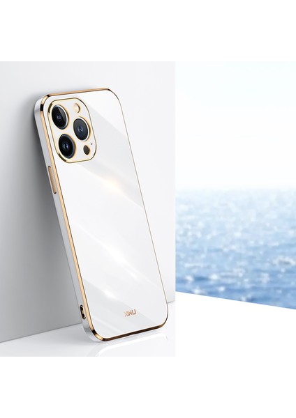 Xınlı iPhone 15 Pro Çizilmez Telefon Arka Kapağı Galvanik Altın Kenar Tpu Kılıf-Beyaz (Yurt Dışından) indirimleri