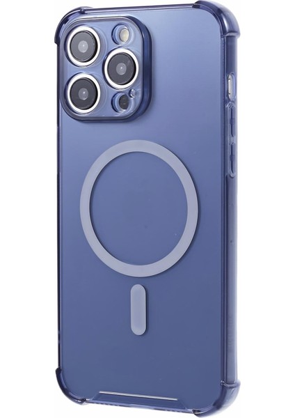 iPhone 15 Pro Max Tpu Kılıf Güçlendirilmiş Köşe Telefon Kılıfı Magsafe-Blue ile Uyumlu (Yurt Dışından)