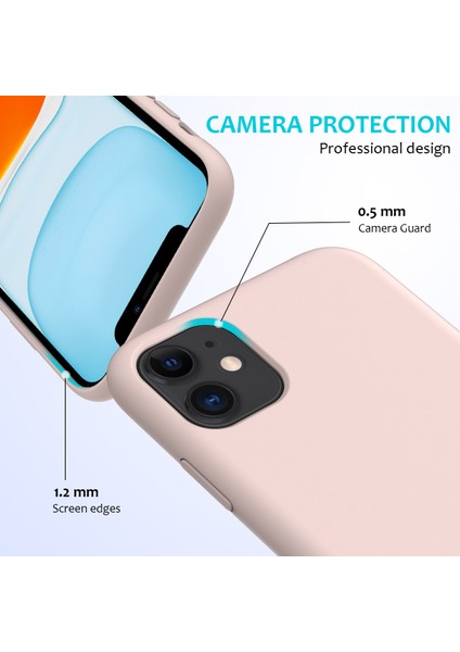 Çizilmez Yumuşak Sıvı Silikon Telefon Kabuğu Cep Telefonu Çantası Kılıfı iPhone 11 6.1 Inç (2019)-PEMBE (Yurt Dışından) fiyatları