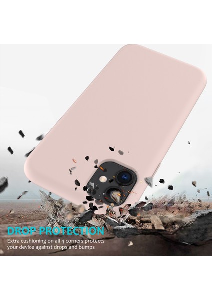 Çizilmez Yumuşak Sıvı Silikon Telefon Kabuğu Cep Telefonu Çantası Kılıfı iPhone 11 6.1 Inç (2019)-PEMBE (Yurt Dışından) modelleri