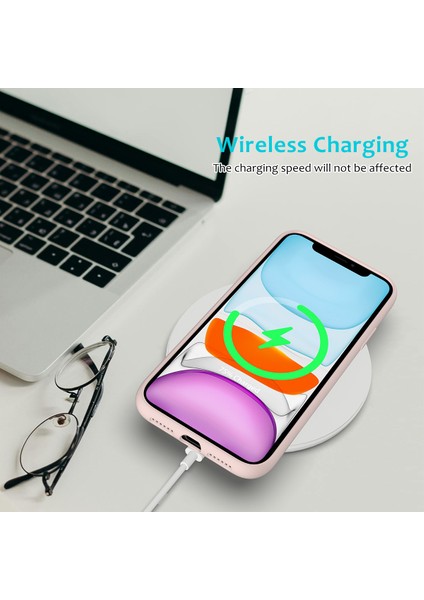 Çizilmez Yumuşak Sıvı Silikon Telefon Kabuğu Cep Telefonu Çantası Kılıfı iPhone 11 6.1 Inç (2019)-PEMBE (Yurt Dışından) indirimleri