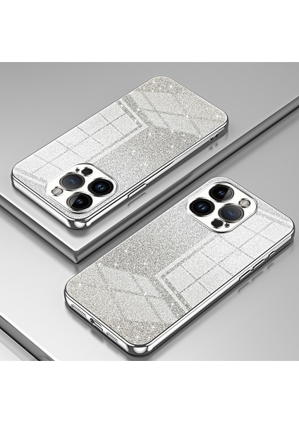 iPhone 14 Pro Cep Telefonu Kılıfı Gradient Glitter Hassas Kesim Çizilmez Tpu Kapak-Gümüş (Yurt Dışından) indirimleri