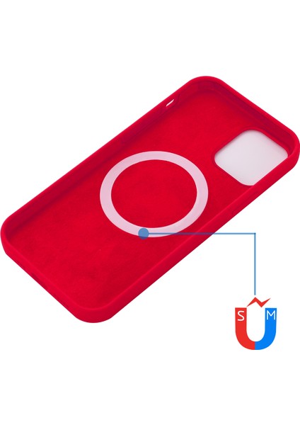 iPhone 13 Kılıfı Magsafe Sıvı Silikon Telefon Kılıfı ile Uyumlu-Kırmızı (Yurt Dışından) fırsatları