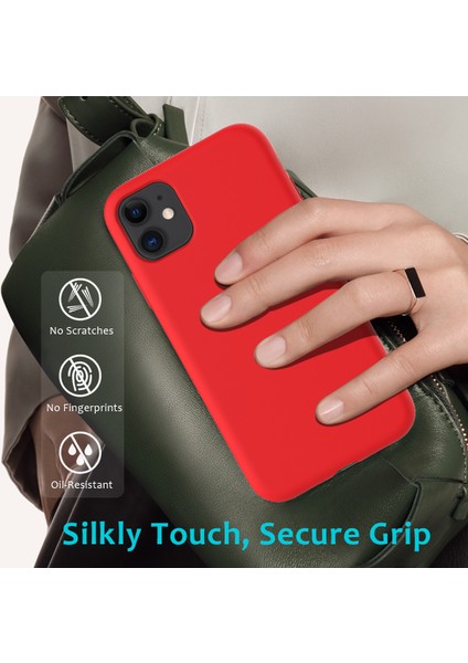 Çizilmez Yumuşak Sıvı Silikon Telefon Kabuğu Cep Telefonu Çantası Kılıfı iPhone 11 6.1 Inç (2019)-KIRMIZI (Yurt Dışından) fiyatları