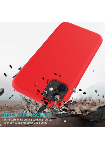 Çizilmez Yumuşak Sıvı Silikon Telefon Kabuğu Cep Telefonu Çantası Kılıfı iPhone 11 6.1 Inç (2019)-KIRMIZI (Yurt Dışından) fırsatları