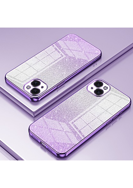 iPhone 15 Plus Cep Telefonu Kılıfı Darbeye Dayanıklı Degrade Parıltılı Hassas Kesik Tpu Kapak-Mor (Yurt Dışından) indirimleri