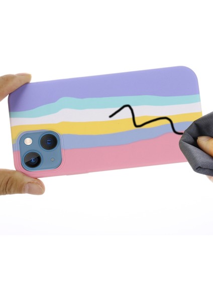 iPhone 15 Plus Gökkuşağı Ka Sıvı Silikon + Pc Arka Kapak Fiber Astar Telefon Kılıfı - Pembe (Yurt Dışından) fiyatları