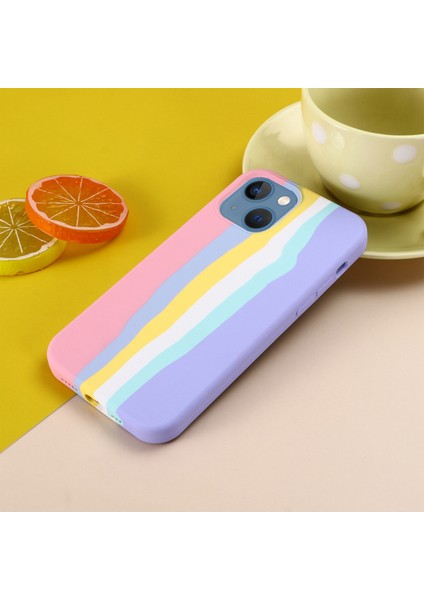 iPhone 15 Plus Gökkuşağı Ka Sıvı Silikon + Pc Arka Kapak Fiber Astar Telefon Kılıfı - Pembe (Yurt Dışından) fırsatları