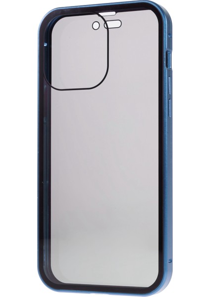 iPhone 15 Pro Için Gizlilik Kılıfı Manyetik Metal Çerçeve + Çift Taraflı Temperli Cam 360 Derece Koruma Telefon Kılıfı - Gümüş (Yurt Dışından) modelleri