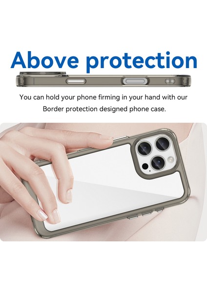 iPhone 16 Pro Max Kılıf Tpu+Akrilik Darbeye Dayanıklı Koruyucu Şeffaf Telefon Kılıfı-Şeffaf Gri (Yurt Dışından) fırsatları
