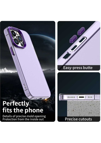 iPhone 14 Pro Max Kılıfı Pc+Tpu+Pet Mat Düşmeye Karşı Telefon Arka Kapağı-Mor (Yurt Dışından) fırsatları