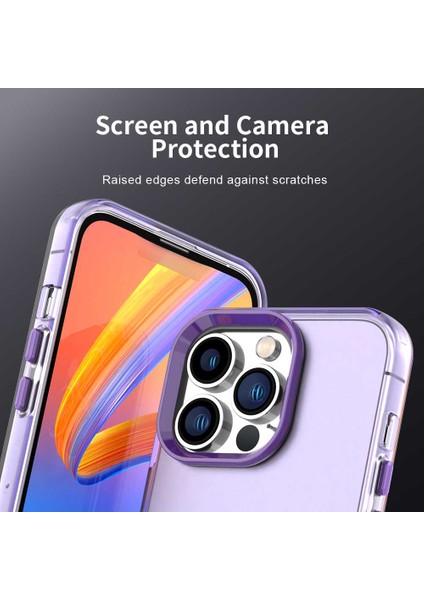 iPhone 14 Pro Max Kılıfı Pc+Tpu+Pet Mat Düşmeye Karşı Telefon Arka Kapağı-Mor (Yurt Dışından) indirimleri