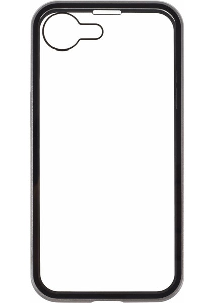 iPhone 16E Kılıfı Çift Taraflı Temperli Cam Manyetik Şeffaf Telefon Kılıfı-Gümüş (Yurt Dışından) fiyatları