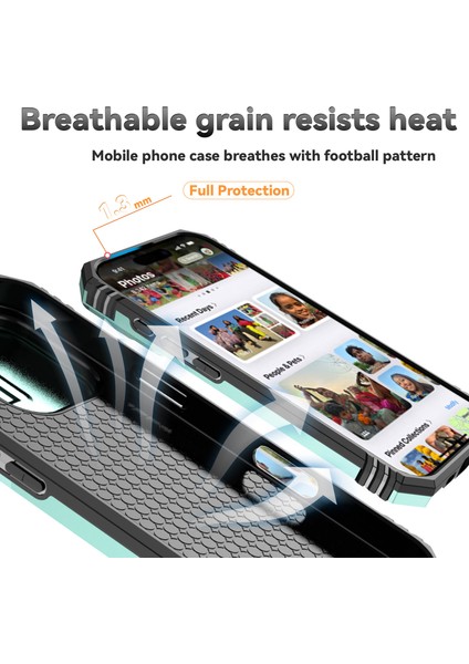 iPhone 16 Pro Kılıf Halkalı Kickstand Pc+Tpu Telefon Kılıfı Camshield-Siyahımsı Yeşil (Yurt Dışından) fırsatları
