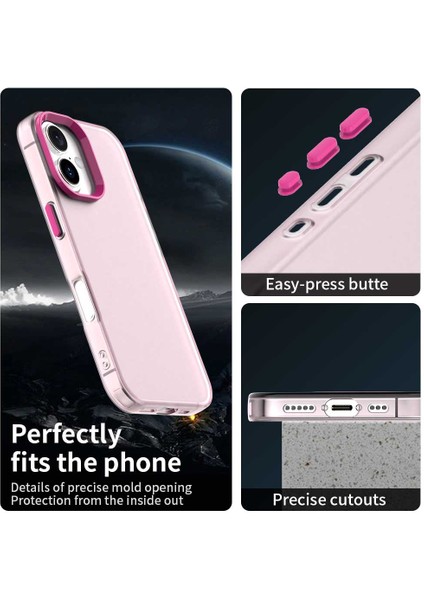 iPhone 16 Plus Kılıf Pc+Tpu+Pet Mat Düşmeye Karşı Telefon Arka Kapağı-Kırmızı (Yurt Dışından) fırsatları