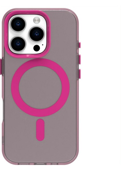 Candy Series iPhone 16 Pro Max Kılıfı Magsafe Pc+Tpu+Pet Düşmeye Karşı Telefon Kılıfı ile Uyumlu-Kırmızı (Yurt Dışından)