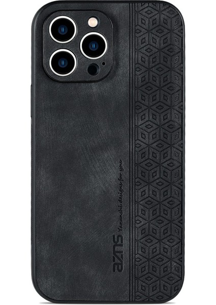 Azns Darbeye Dayanıklı Telefon Kılıfı iPhone 14 Pro Max 6.7 Inç, Pu Deri Kaplamalı Tpu Aşınmaya Dayanıklı Cep Telefonu Kılıfı-Siyah (Yurt Dışından) fiyatları