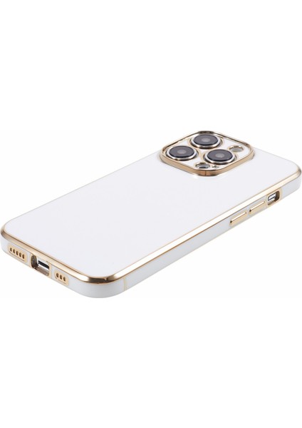 iPhone 12 Pro Max Kılıf Parlak Tpu Telefon Kılıfı Hassas Kesikler 6d Elektrokaplama-Beyaz (Yurt Dışından) modelleri