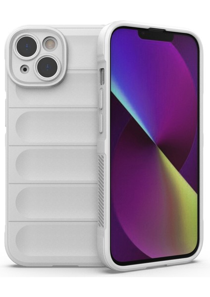 iPhone 14 6.1 Inç Yumuşak Tpu Kılıf Sağlam Arka Darbe Emici Cep Telefonu Koruyucu Kapak-Beyaz (Yurt Dışından)