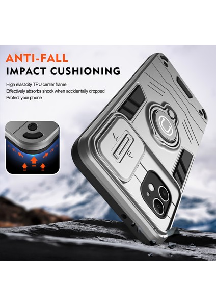 iPhone 11 Kılıfı Pc+Tpu Ayaklı Telefon Kılıfları Kayar Lens Kapağı Ile-Gri (Yurt Dışından) fırsatları
