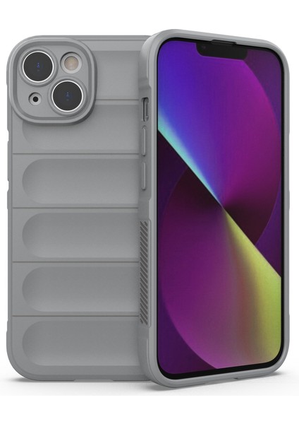 iPhone 14 6.1 Inç Yumuşak Tpu Kılıf Sağlam Arka Darbe Emici Cep Telefonu Koruyucu Kapak-Açık Gri (Yurt Dışından)