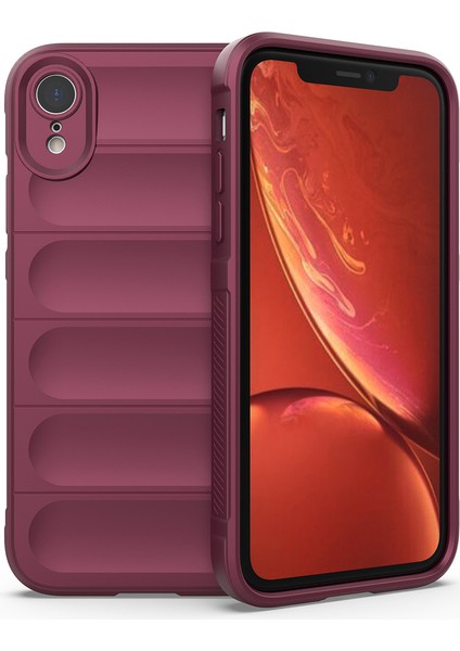 iPhone Xr Kılıf Düşmeye Karşı Yumuşak Tpu Sağlam Telefon Arka Kapağı-Şarap Kırmızısı (Yurt Dışından)