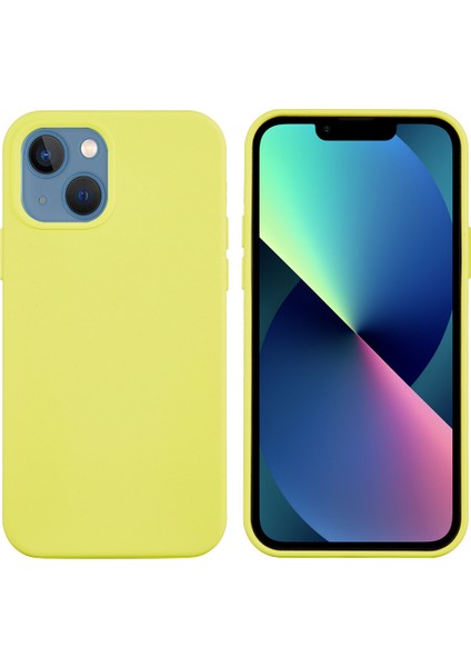 Iyi Korunmuş Çizilmez Sıvı Silikon Telefon Arka Kılıfı iPhone 13 6.1 Inç-Sarı (Yurt Dışından)