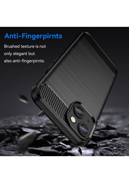 iPhone 14 Plus 6.7 Inç Karbon Fiber Doku Tpu Kapaklı Fırçalanmış Ince Kılıf Çizilmeye Dayanıklı Cep Telefonu Kılıfı-Siyah (Yurt Dışından) fırsatları