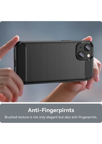 iPhone 14 Plus 6.7 Inç Karbon Fiber Doku Tpu Kapaklı Fırçalanmış Ince Kılıf Çizilmeye Dayanıklı Cep Telefonu Kılıfı-Siyah (Yurt Dışından) indirimleri