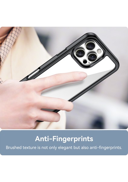 iPhone 16 Pro Max Kılıf Tpu+Akrilik Darbeye Dayanıklı Koruyucu Şeffaf Telefon Kılıfı-Siyah (Yurt Dışından) indirimleri