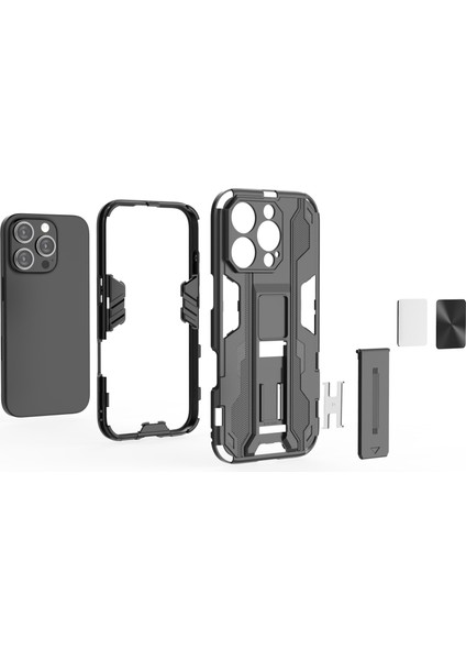 iPhone 16 Pro Kılıf Pc+Tpu Darbeye Dayanıklı Telefon Kılıfı Kickstand Ile-Yeşil (Yurt Dışından) fiyatları