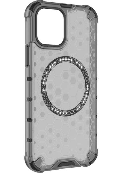 iPhone 12 Pro Max Manyetik Kılıf 4 Köşe Darbeye Dayanıklı Hava Yastığı Petek Tpu+Pc Kapak-Gri (Yurt Dışından) modelleri