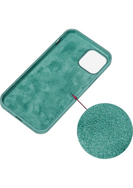 Iyi Korunmuş Çizilmez Sıvı Silikon Telefon Arka Kılıfı iPhone 13 6.1 Inç-Çam Iğnesi Yeşili (Yurt Dışından) fiyatları