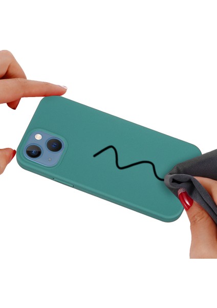 Iyi Korunmuş Çizilmez Sıvı Silikon Telefon Arka Kılıfı iPhone 13 6.1 Inç-Çam Iğnesi Yeşili (Yurt Dışından) indirimleri