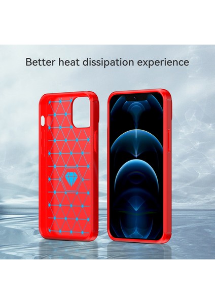1.8mm Esnek Tpu Çizilmez Karbon Fiber Fırçalanmış Koruyucu Kapak Telefon Arka Kılıfı iPhone 13 6.1 Inç-Kırmızı (Yurt Dışından) fırsatları