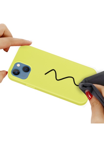 Iyi Korunmuş Çizilmez Sıvı Silikon Telefon Arka Kılıfı iPhone 13 6.1 Inç-Sarı (Yurt Dışından) indirimleri