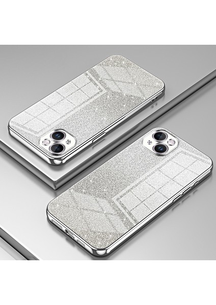 iPhone 14 Plus Cep Telefonu Kılıfı Parıltılı Hassas Kesim Elektrokaplama Tpu Kapak-Gümüş (Yurt Dışından) indirimleri