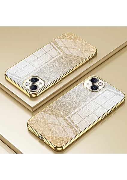 iPhone 14 Plus Cep Telefonu Kılıfı Parıltılı Hassas Kesim Elektrokaplama Tpu Kapak-Altın (Yurt Dışından) indirimleri
