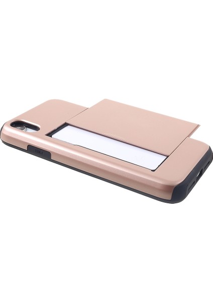 iPhone Xr 6.1 Inç Için Kart Yuvalı Plastik+Tpu Hibrit Mobil Kılıf Kılıfı-Gül Altını (Yurt Dışından) fırsatları