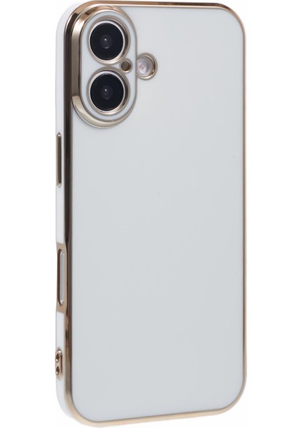 iPhone 16 Kılıf Tpu Slim Fit Darbeye Dayanıklı Telefon Kılıfı 6d Elektrokaplama-Beyaz (Yurt Dışından)