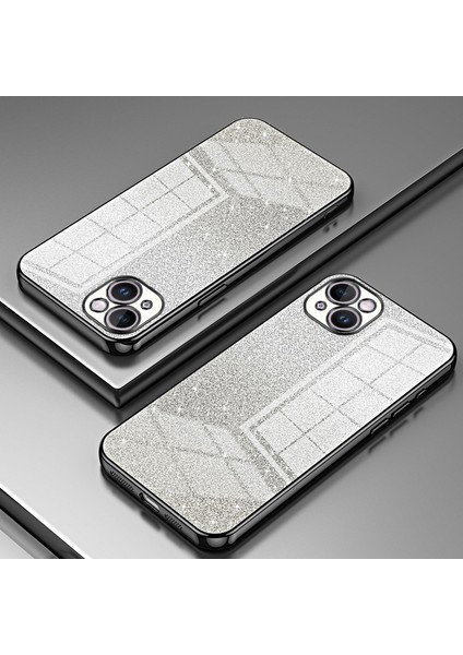 iPhone 14 Plus Cep Telefonu Kılıfı Parıltılı Hassas Kesim Elektrokaplama Tpu Kapak-Siyah (Yurt Dışından) indirimleri