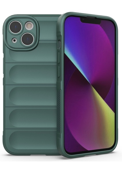 Sağlam Arka Yumuşak Tpu Kılıf iPhone 14 Plus 6.7 Inç Şok Emici Cep Telefonu Koruyucu Kapak-Yeşil (Yurt Dışından)