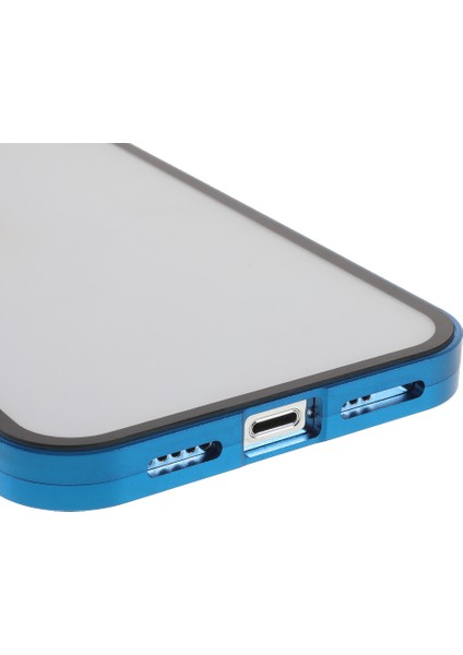 Ultra Şeffaf Çift Taraflı Temperli Cam + Metal Çerçeve Manyetik Kurulum Telefon Kılıfı Kabuğu iPhone 13 Pro 6.1 Inç-Mavi (Yurt Dışından) indirimleri