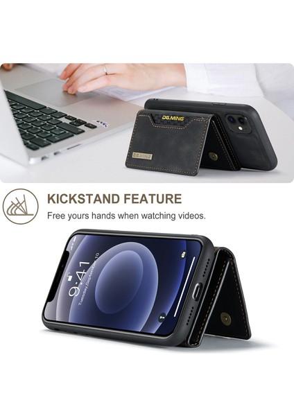 Dg.mıng M2 Serisi Çıkarılabilir Cüzdan 2'si 1 Arada Kablosuz Şarj Hibrit Telefon Kılıfı Kabuğu Yatay Görüntüleme Destekli iPhone 11 6.1 Inç-Siyah (Yurt Dışından) fiyatları