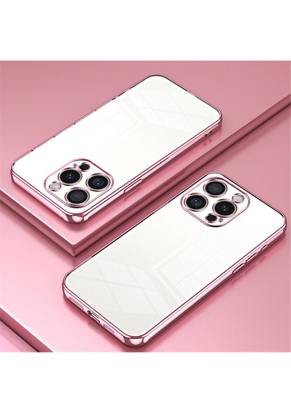 iPhone 16 Pro Kılıf Galvanik Çerçeve Yumuşak Tpu Telefon Kılıfı-Pembe (Yurt Dışından) fiyatları