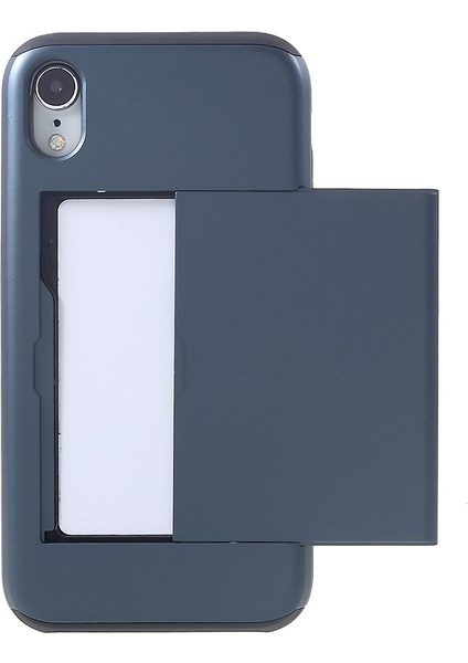 iPhone Xr 6.1 Inç Için Kart Yuvalı Plastik+Tpu Hibrit Koruma Kılıfı-Koyu Mavi (Yurt Dışından) modelleri