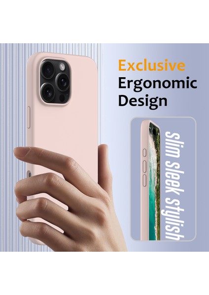 iPhone 16 Pro Manyetik Kılıf Darbeye Dayanıklı Sıvı Silikon Telefon Kılıfı-Pembe (Yurt Dışından) fırsatları
