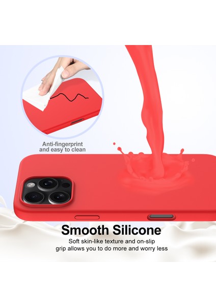 iPhone 16 Pro Manyetik Kılıf Darbeye Dayanıklı Sıvı Silikon Telefon Kılıfı-Kırmızı (Yurt Dışından) indirimleri