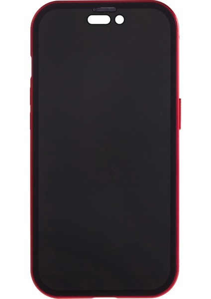 iPhone 15 Plus Anti-Casus Telefon Kılıfı Manyetik Adsorpsiyon Metal Çerçeve + Çift Taraflı Temperli Cam Darbeye Dayanıklı Kapak - Kırmızı (Yurt Dışından) fırsatları