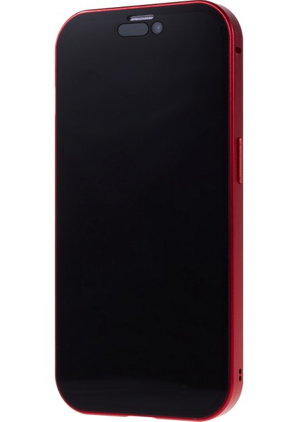 iPhone 15 Plus Anti-Casus Telefon Kılıfı Manyetik Adsorpsiyon Metal Çerçeve + Çift Taraflı Temperli Cam Darbeye Dayanıklı Kapak - Kırmızı (Yurt Dışından) indirimleri